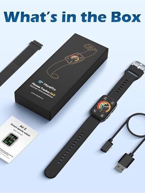 Air2 Black Fitness Tracker Smartwatch